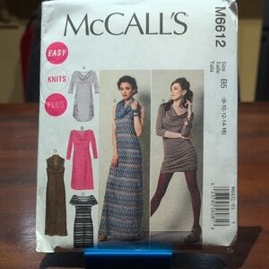 PATTERN McCall's M6612 Sewing Pattern Easy Knits Plus